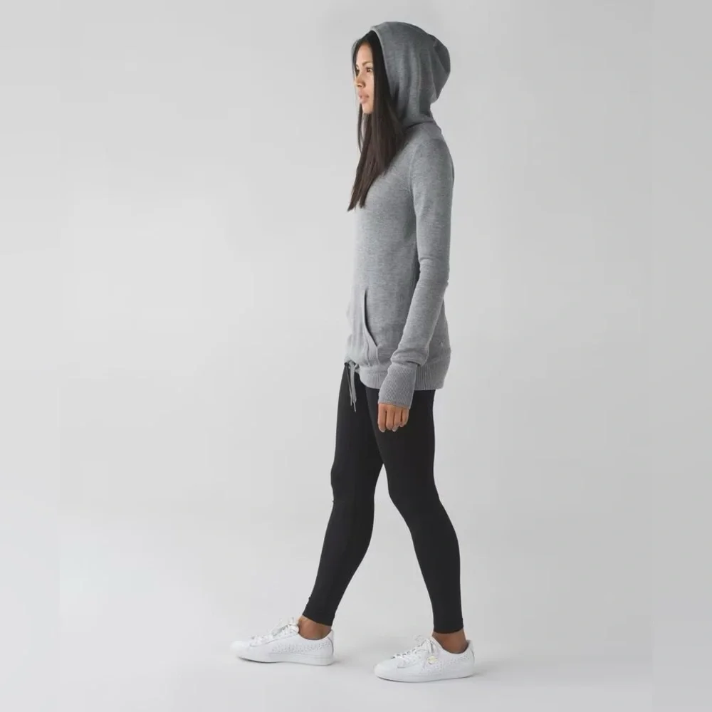 Lululemon CASHMERE Sweet Savasana Pullover Heathered Medium Grey Sweater 6 small - Picture 5 of 13